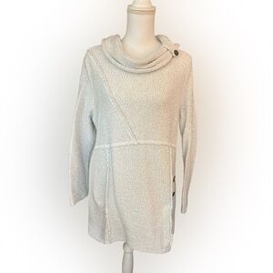 Soft Surroundings Elegant Cream Cowl Neck Sweater